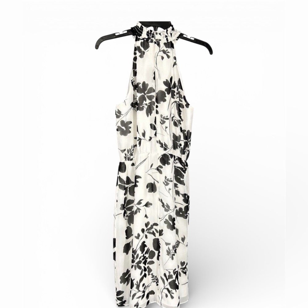 WHBM Floral Halter Neck Dress - Black and White - Picture 3 of 4